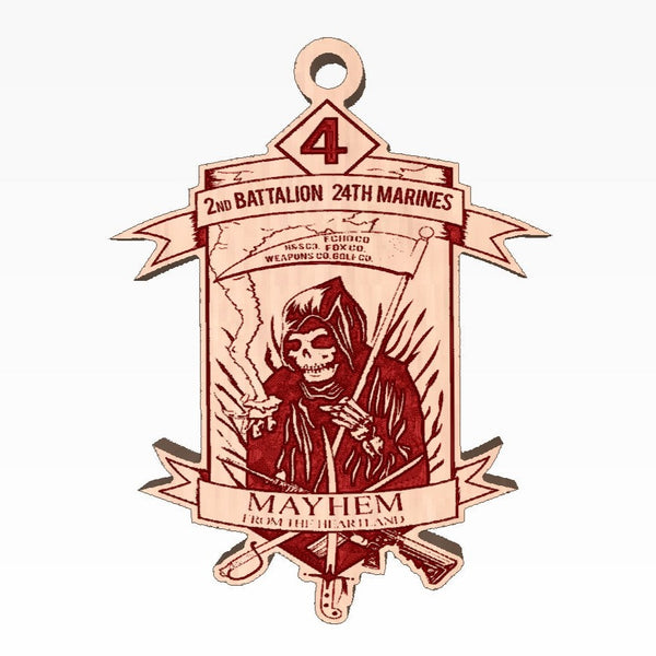 2nd Battalion 24th Marines Wooden Ornament