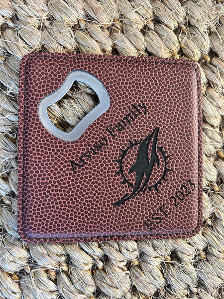Football Coaster with Bottle Opener Set of 4 (ONLY FOR ALREADY VECTORED FILES)