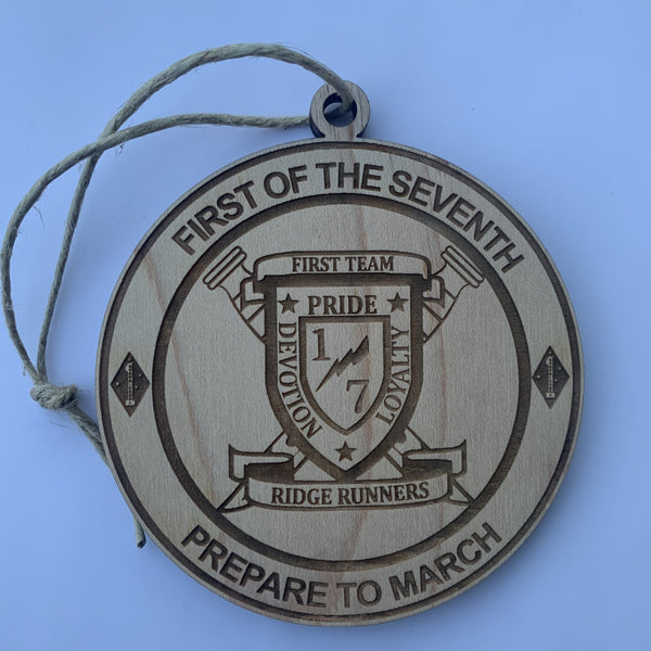 1st Battalion 7th Marines Wooden Ornament