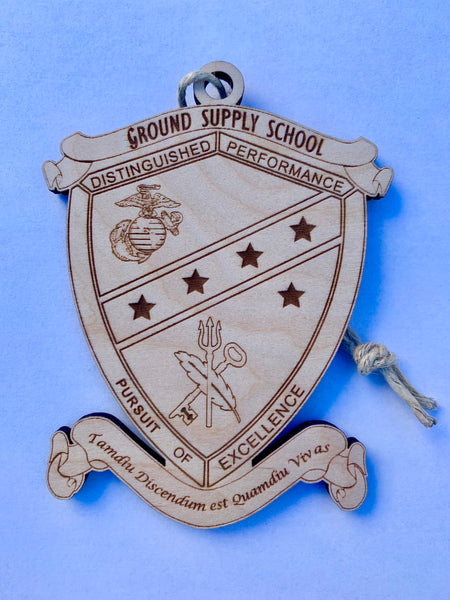 Camp Lejune, Ground Supply School, Wooden Ornament