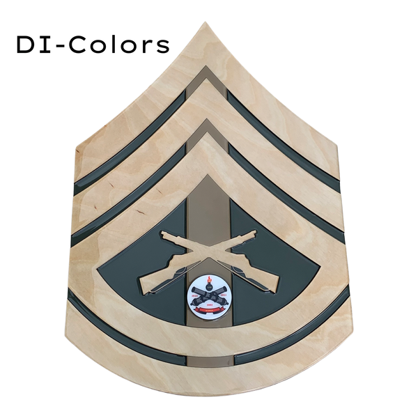 Natural Stain Chevron with Painted Epoxy Finish Stripe