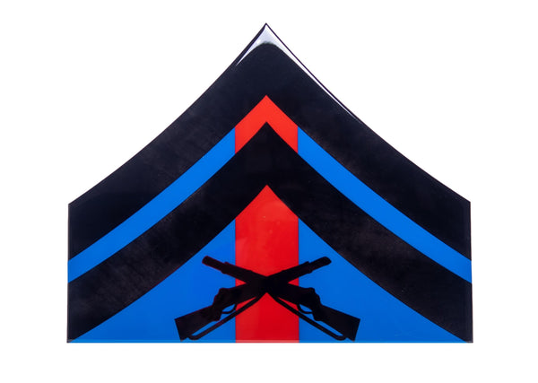 Epoxied Black Blood Stripe Chevron